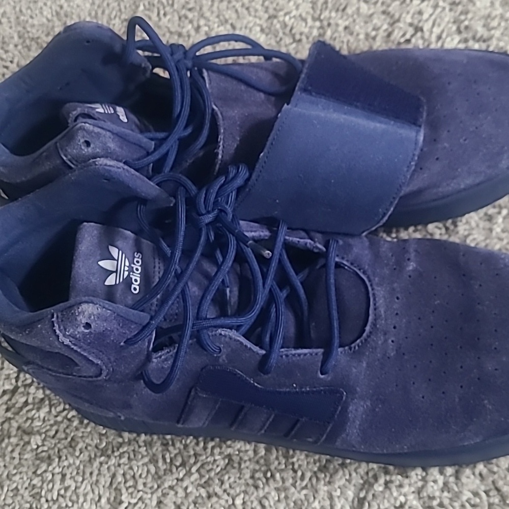 EUC Adidas Tubulae Invader Strap Suede Sneaker Dark Blue Men 10.5 - Picture 7 of 11